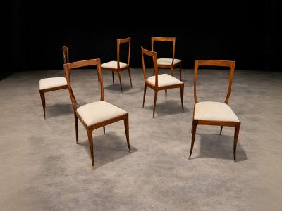 Giuseppe Scapinelli Set of Six Dining Chairs in Caviuna Boucle by Giuseppe Scapinelli Lot 681B