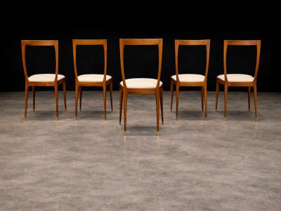 Giuseppe Scapinelli Set of Six Dining Chairs in Caviuna Boucle by Giuseppe Scapinelli Lot 681B