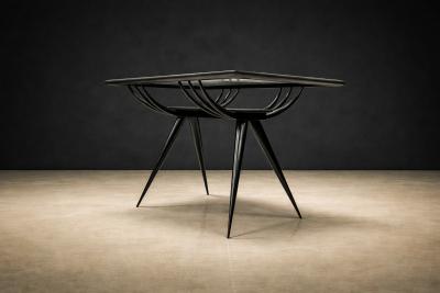 Giuseppe Scapinelli Side Table in Hardwood Glass Giuseppe Scapinelli 1950s