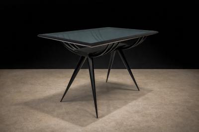 Giuseppe Scapinelli Side Table in Hardwood Glass Giuseppe Scapinelli 1950s