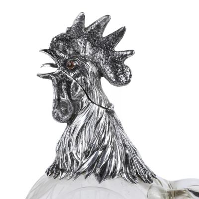 Glass And Silver Rooster Form Jug Hanau J D Schleissner Sohne 