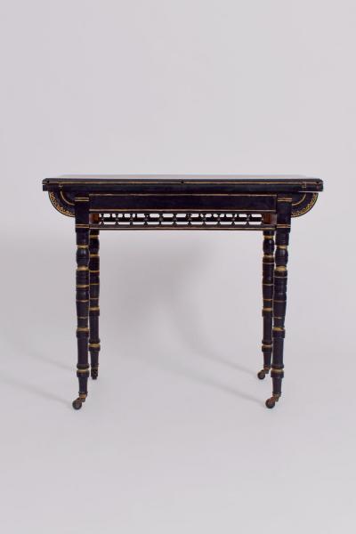 Godwin style ebonised table 19th c 