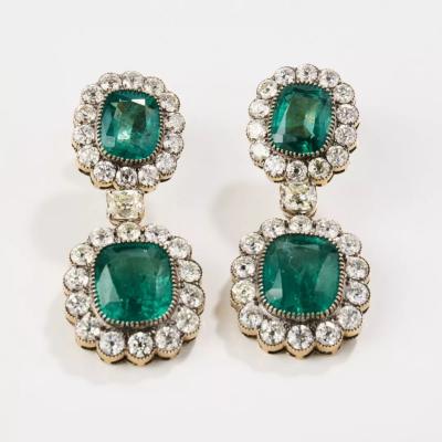 Gold Emerald And Diamond Parure In The Late Empire Style