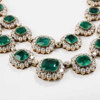 Gold Emerald And Diamond Parure In The Late Empire Style