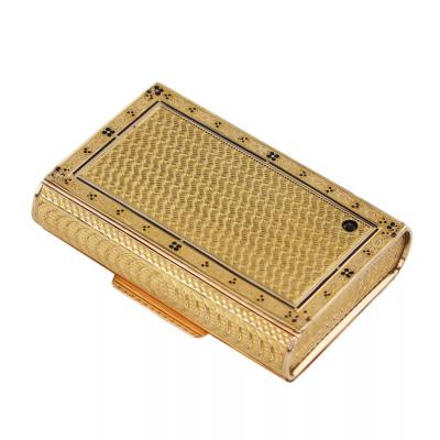 Gold Musical Snuff Box With Lyre Jean George Remond Co Geneva Switzerland