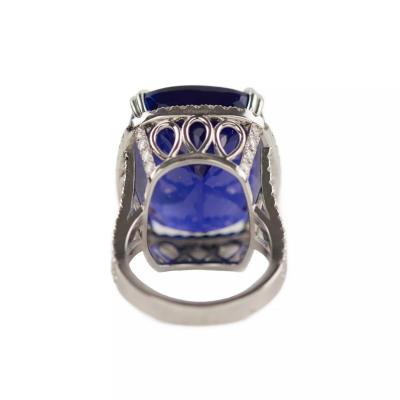 Gold Ring With Tanzanite And Diamonds 21st Century