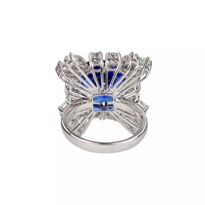 Gold Ring With Tanzanite And Diamonds 21st Century