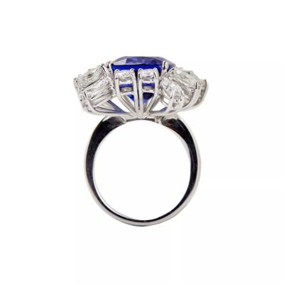 Gold Ring With Tanzanite And Diamonds 21st Century