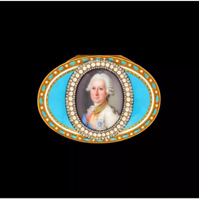 Gold Snuff Box With The Portrait Of Admiral Semyon Ivanovich Mordvinov 