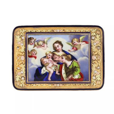 Gold Snuffbox With Miniature Sainte Anne Trinitaire 
