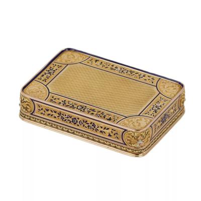 Gold Snuffbox With Miniature Sainte Anne Trinitaire 