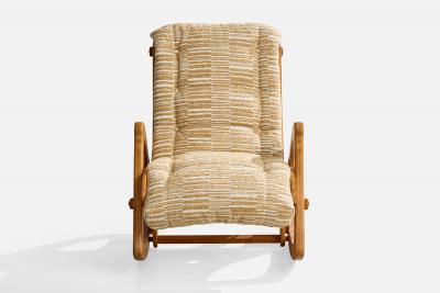 Gordon L Kyle Rocking Chair With Ottoman in Wood and Fabric USA 1978