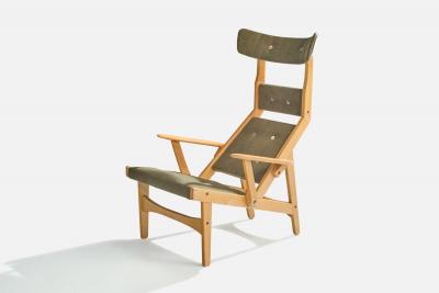 Gosta Berg Stenevik Eriksson Lounge Chair with Wood and Velvet Sweden 1967