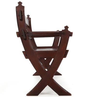 Gothic Revival Carved Walnut Settee Bench United States circa 1890