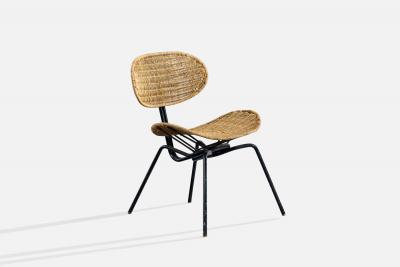 Grassi Conti and Forlani Side Chairs with Metal and Steel Italy 1950s