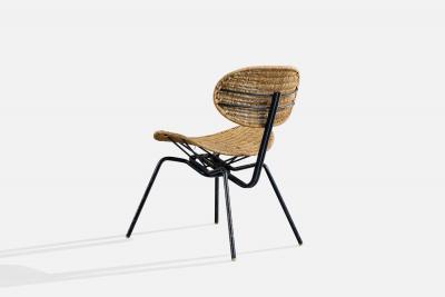 Grassi Conti and Forlani Side Chairs with Metal and Steel Italy 1950s