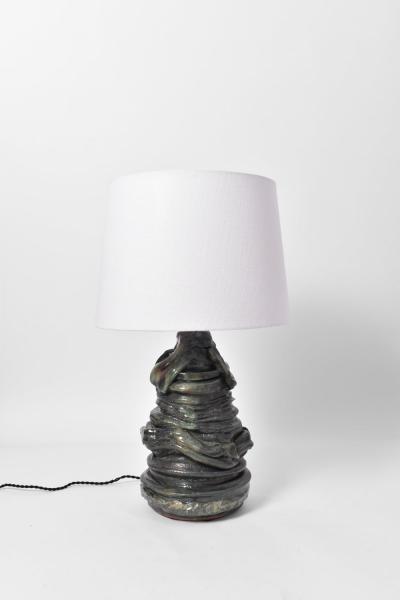 Green and black ceramic lamp Helder 