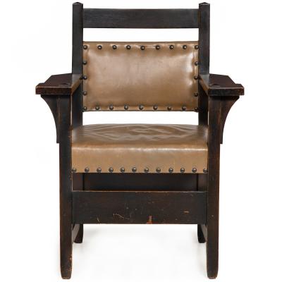 Gustav Stickley Arts Crafts Oak Arm Chair Model 360 Gustave Stickley