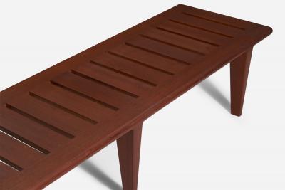 Hans Wegner Slated Bench in Teak for Johannes Hansen Denmark 1950s