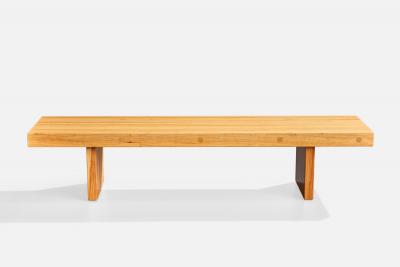 Harvey Probber Custom Bench with Alder and Hickory USA 1962