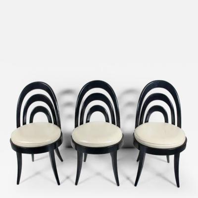 Harvey Probber Set of Three Harvey Probber Camelback Dining Chairs 1950s