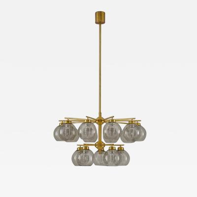 Holger Johansson Swedish Chandeliers in Brass and Glass by Holger Johansson