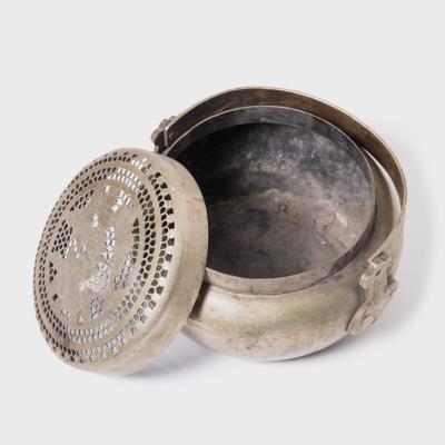 Incised Peony Brass Brazier