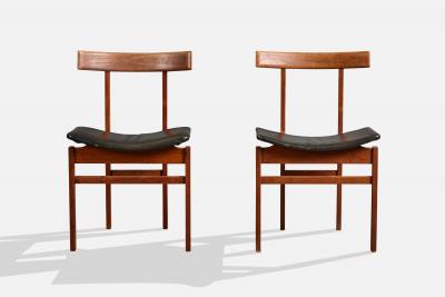 Inger Klingenberg Dining Room Chairs with Teak and Leather Denmark 1960s
