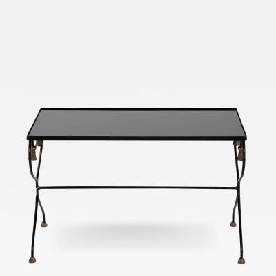 Iron and Black Glass Cocktail Table 20th Century