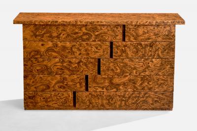 Italian Designer Dresser in Burlwood Italy 1970s