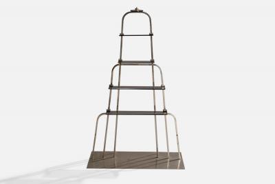 Italian Designer Etagere with Chrome Plated Metal and Glass Italy 1940s