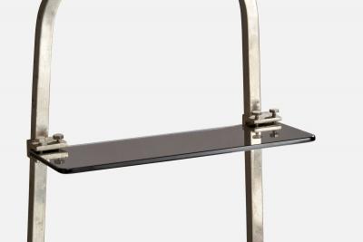 Italian Designer Etagere with Chrome Plated Metal and Glass Italy 1940s
