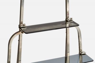 Italian Designer Etagere with Chrome Plated Metal and Glass Italy 1940s