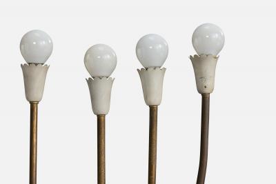 Italian Designer Floor Lamp with Brass Marble and Metal Italy 1950s
