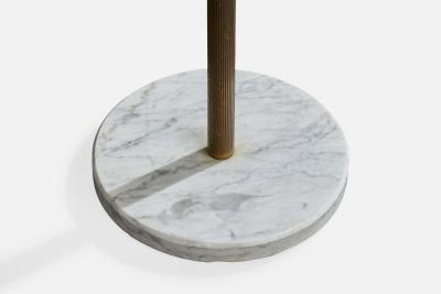 Italian Designer Floor Lamp with Brass Marble and Metal Italy 1950s