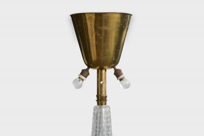 Italian Designer Floor Lamp with Brass and Glass Italy 1930s