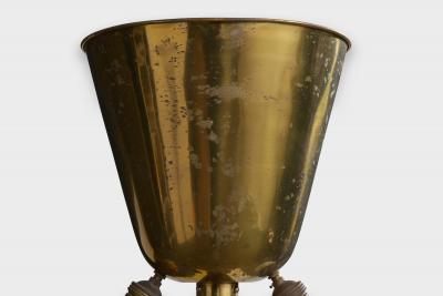 Italian Designer Floor Lamp with Brass and Glass Italy 1930s
