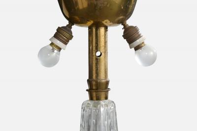 Italian Designer Floor Lamp with Brass and Glass Italy 1930s
