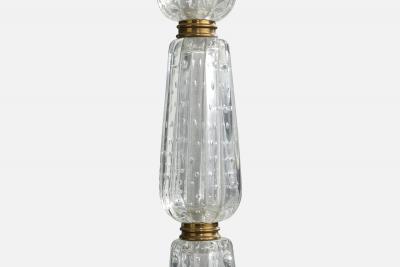 Italian Designer Floor Lamp with Brass and Glass Italy 1930s