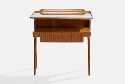 Italian Designer Nighstands with Wood and Mirror Italy 1950s