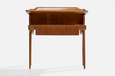 Italian Designer Nighstands with Wood and Mirror Italy 1950s