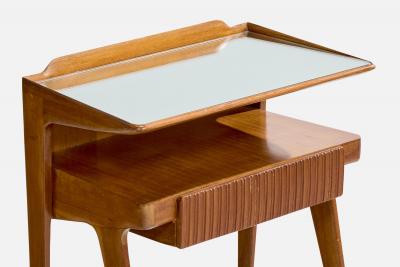 Italian Designer Nighstands with Wood and Mirror Italy 1950s