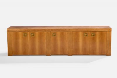 Italian Designer Sideboard with Teak and Brass Italy 1970s