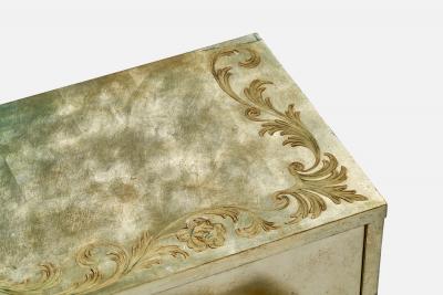 James Mont Attributed Dresser with Silver Leaf and Wood USA 1940s