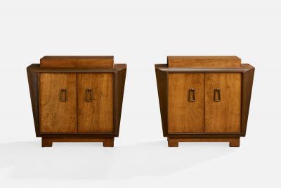 James Mont Nighstands with Maple and Brass USA 1950s
