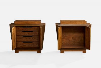 James Mont Nighstands with Maple and Brass USA 1950s