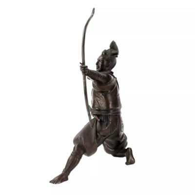Japanese Bronze Figure Of A Samurai Archer Japan 19th Century