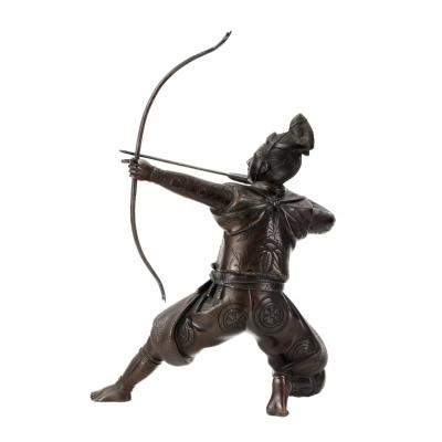 Japanese Bronze Figure Of A Samurai Archer Japan 19th Century