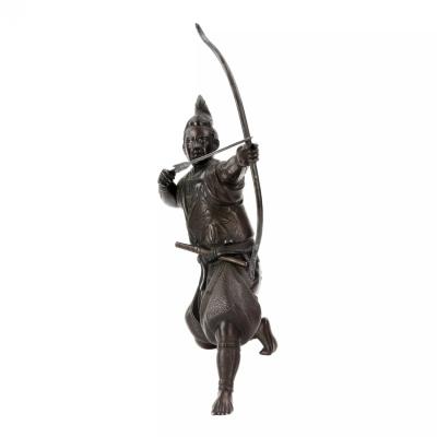 Japanese Bronze Figure Of A Samurai Archer Japan 19th Century