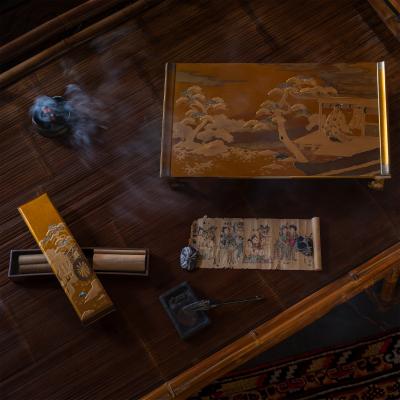 Japanese Gilt Lacquer Writing Desk Poem Box